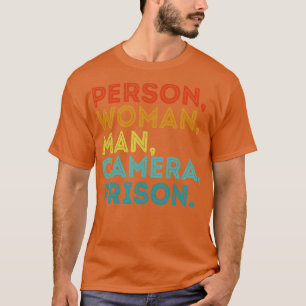 Person Woman Man Camera Fernsehgefängnis Retro T-Shirt