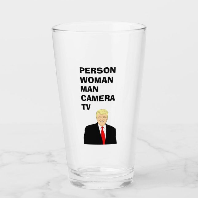 Person Woman Man Camera TV Funny Trump Glas (Vorderseite)