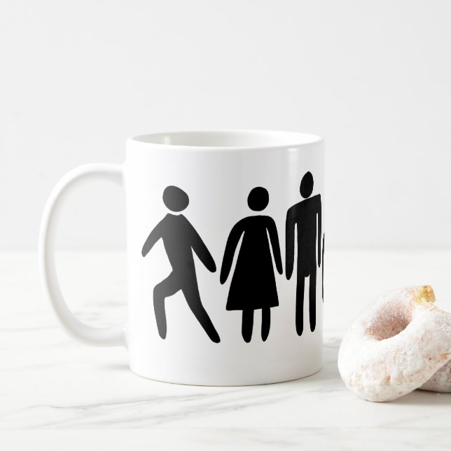 Person Woman Man Camera TV Kaffeetasse (Mit Donut)