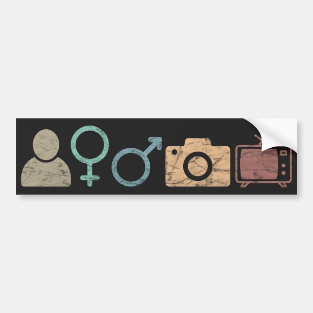 Person Woman Man Camera TV Symbol und Symbol Autoaufkleber (Vorne)