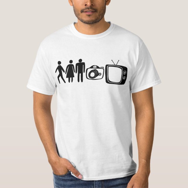 Person Woman Man Camera TV T-Shirt (Vorderseite)