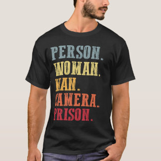 Person Woman Man Kamera Gefängnis T-Shirt