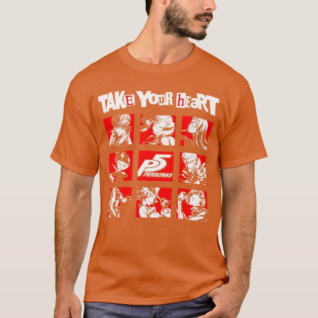 Persona 5ake Your Heart Character Grid RPG Video G T-Shirt (Vorderseite)