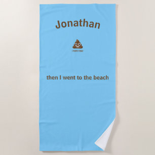 PersonaIized I Kackte heute Poo Emoji on Blue Strandtuch
