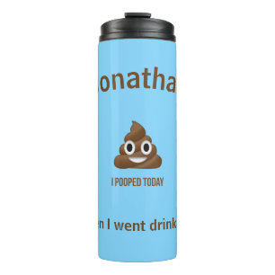 PersonaIized I Kackte heute Poo Emoji on Blue Thermosbecher