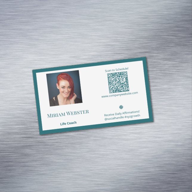 Personal Aquamarin Life Coach Business Card Magnet (Beispiel)