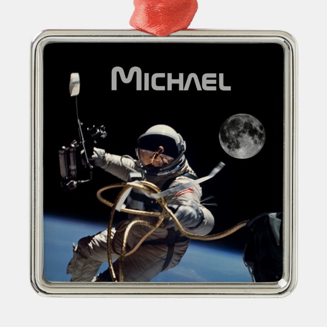 Personal Astronaut Space Walk Ornament Aus Metall (Vorne)