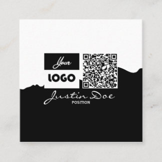 Personal Calling Card with QR code Black & White Telefonnummerkarte