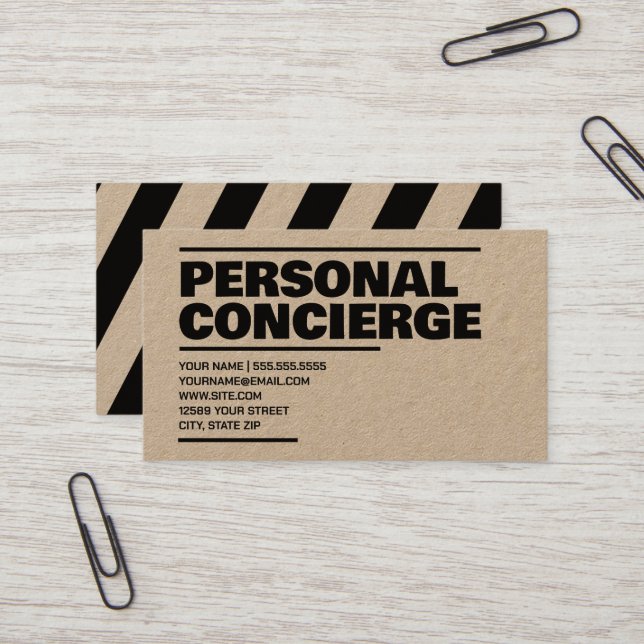 Personal Concierge Kraft Visitenkarte (Vorderseite/Rückseite Beispiel)