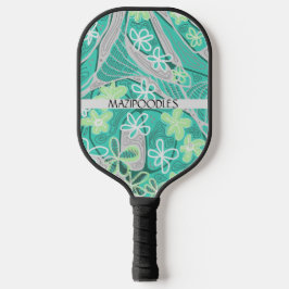 Personal Creative Floral Neuro Art Teal Green Pickleball Schläger