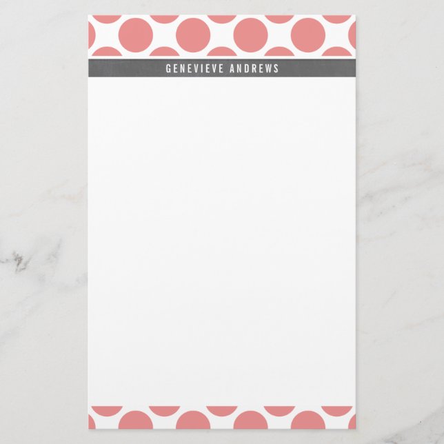 PERSONAL CUSTOM niedlich große Polka Dot fett Kora Briefpapier (Vorderseite)