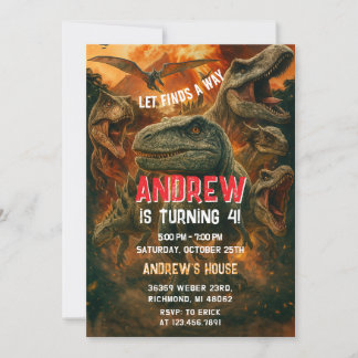 Personal Dinosaur T-Rex Geburtstag Einladung