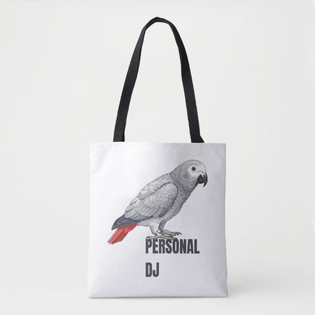 Personal DJ African Grey – Talking Parrot Design Tasche (Vorderseite)