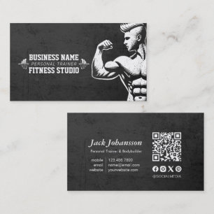 Personal Fitness Trainer Bodybuilding Gym Barbell Visitenkarte