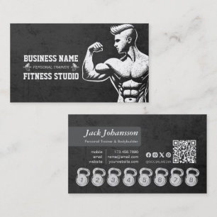 Personal Fitness Trainer Loyalität Punch Kettlebel Visitenkarte