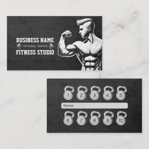 Personal Fitness Trainer Loyalität Punch Kettlebel Visitenkarte