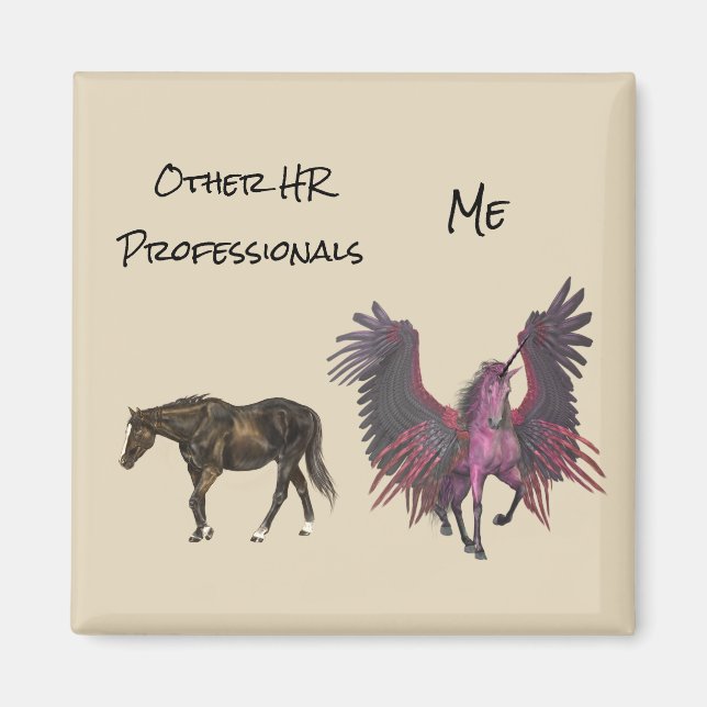 Personal Funny Human Resources You Me Pegasus Magnet (Vorne)