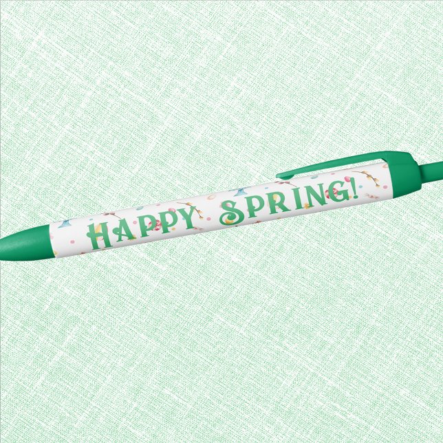Personal | Green Happy Spring Black Ink Kugelschreiber (Von Creator hochgeladen)