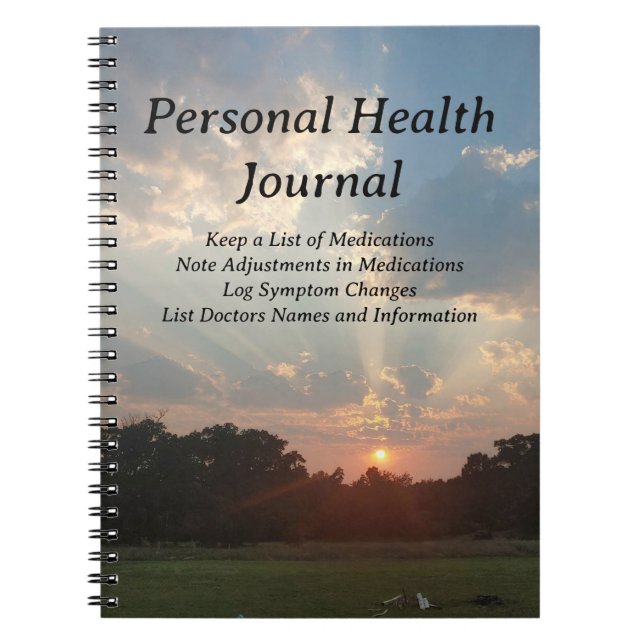 Personal Health Journal und Medizin Diary Notizblock (Vorderseite)