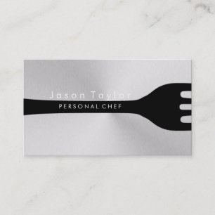 Personal Koch Catering Bäckerei Gabel Stahl Silber Visitenkarte