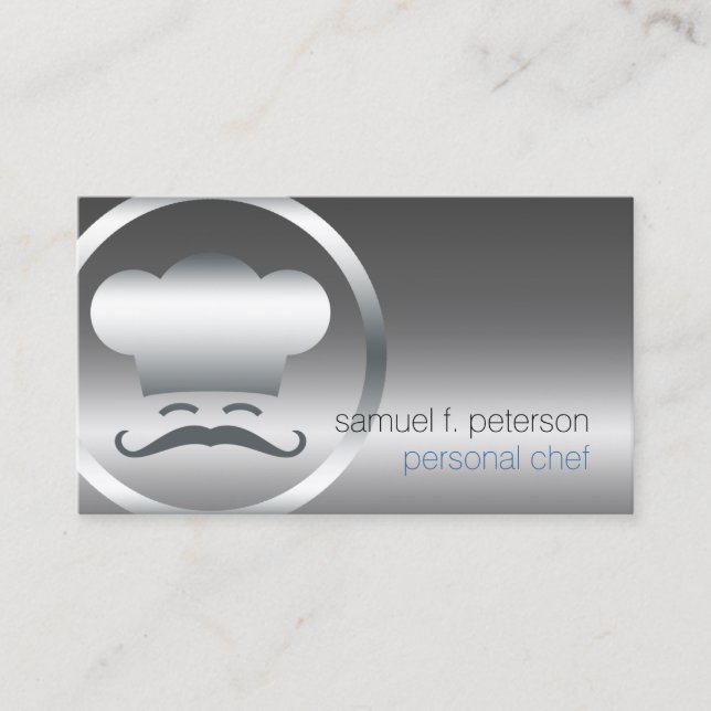 Personal Koch Chrome Koch Hat Icon Food Services Visitenkarte (Vorderseite)