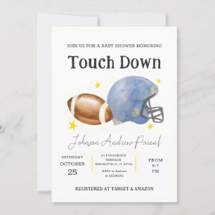 Personal Little Football Baby Dusche Aquarell Einladung