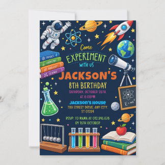 Personal Mad Science Experiment Birthday Einladung