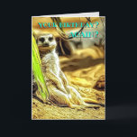 Personal Meerkat Funny Birthday Foto & Nachricht Karte<br><div class="desc">Ein cooles Merkat, das die Tatsache in Frage stellt, dass es wieder Geburtstag ist? Personalisiert mit nichtbinären Gefühlen innen. Hinweis: Ändern Sie Empfänger- und Absendernamen. Kann alle Texte, Schriftart, Farben und Größen bearbeiten. Ein bisschen anders mit einem digitalen Foto-Kunstbild eines niedlichen meerkat, künstlerische Ölmalerei mit Foto-Realismus. Fotograf, Ben Stewart. Digitale...</div>