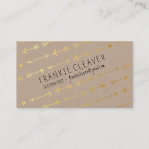 PERSONAL MODERN-trendy-Pfeil Muster Goldfolie Visitenkarte