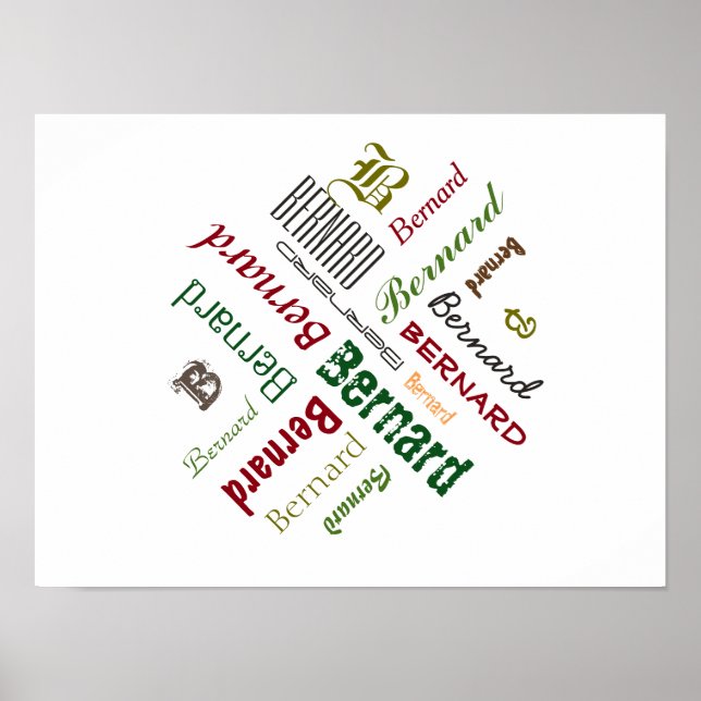 Personal Name Typographic Collage Poster (Vorne)