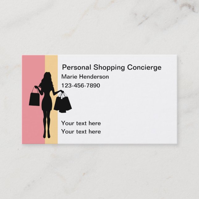 Personal Shopping Concierge Visitenkarte (Vorderseite)