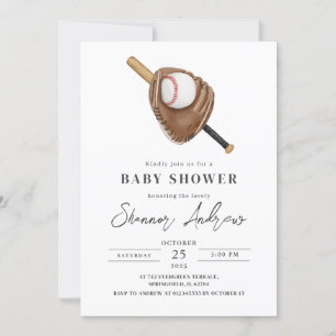 Personal Simple Baseball Baby Dusche Einladung