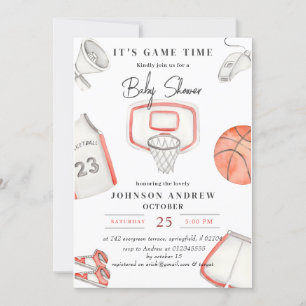 Personal Simple Basketball Baby Dusche Party Einladung