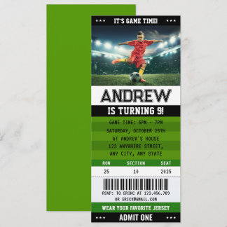 Personal Soccer Ticket Team Club Geburtstag Einladung