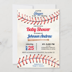 Personal Sport Baseball Baby Dusche kleines Schläg Einladung