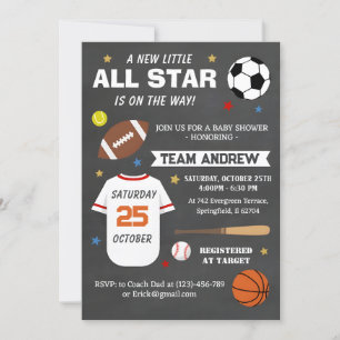 Personal Sports All Star Baby Dusche Einladung