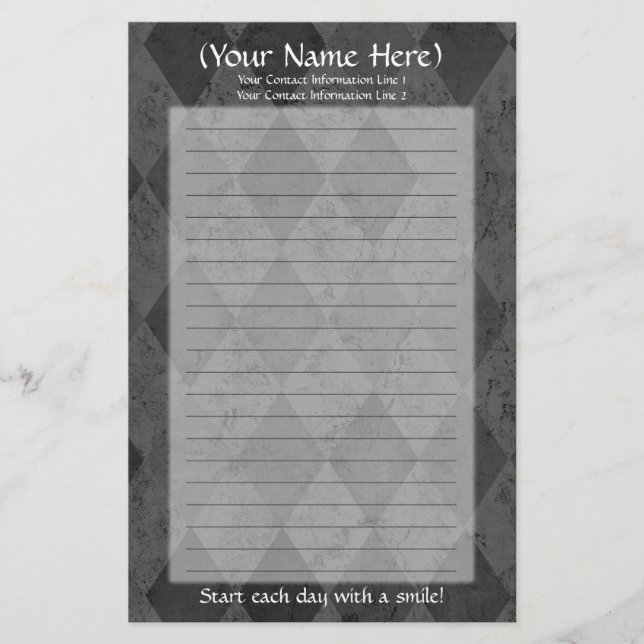 Personal Stationery Black Raute Briefpapier (Vorderseite)