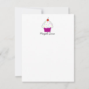 Personal Stationery Cupcake, 4.25x5.5 Mitteilungskarte
