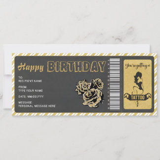 Personal Tattoo Geschenkgutschein Einladung