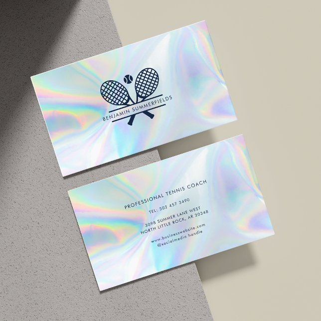 Personal Tennis Coach Holographic Visitenkarte (Personal Tennis Coach Holographic Business Card)