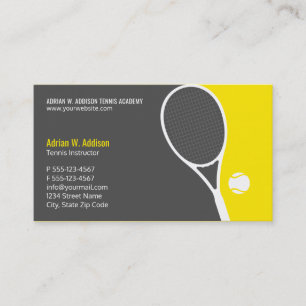 Personal Tennis Coach Lehrer Club Ernennung Terminkarte