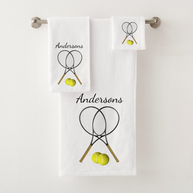 Personal Tennis Doubles Weißes Badetuch Set (Insitu)