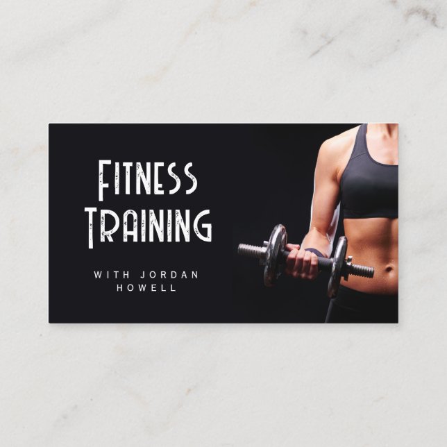 Personal Trainer Black Business Cards Visitenkarte (Rückseite)