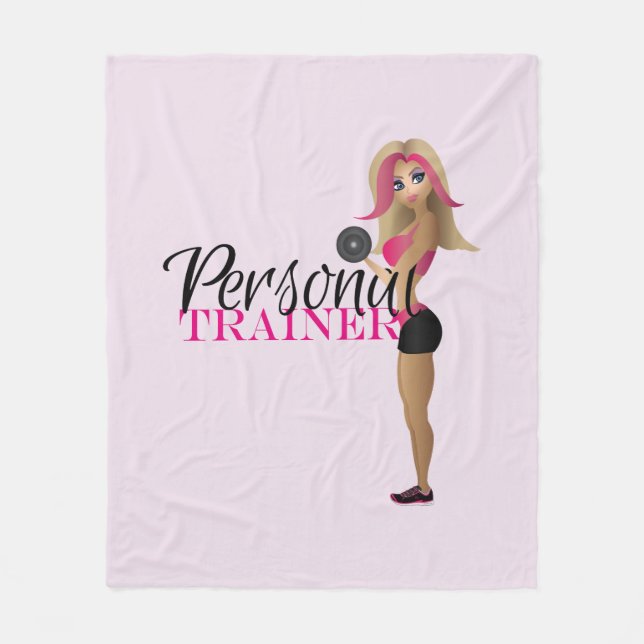 Personal Trainer Blonde Fleece Blanket (Vorderseite)