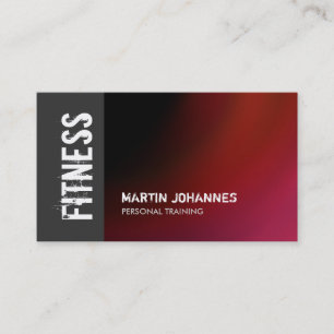 Personal Trainer Business Card der Red Gray Fitnes Visitenkarte