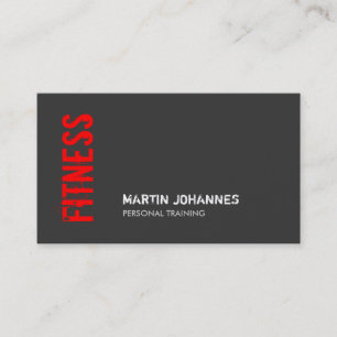 Personal Trainer Business Card der Red Gray Fitnes Visitenkarte