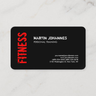 Personal Trainer Business Card Red Black Fitness Visitenkarte