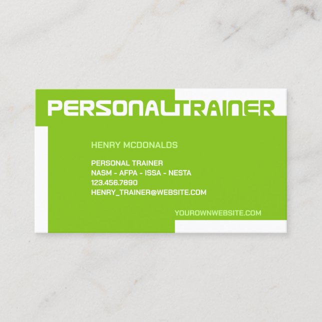 Personal Trainer Business Card Visitenkarte (Vorderseite)