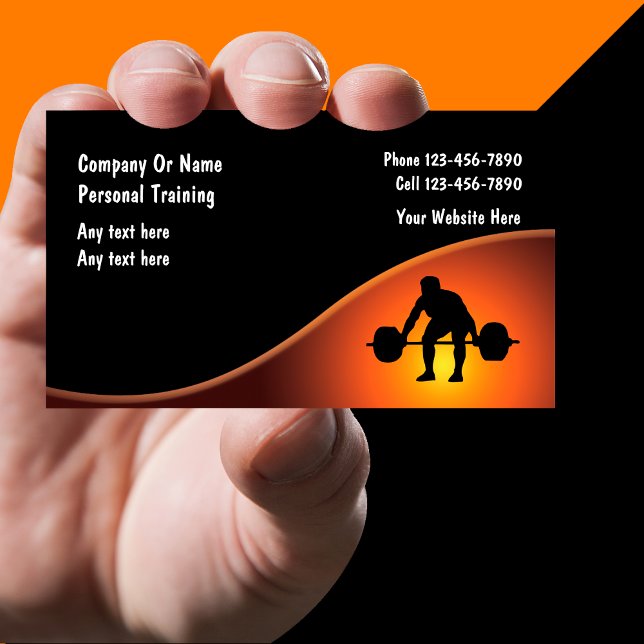 Personal Trainer Business Cards Visitenkarte (Von Creator hochgeladen)