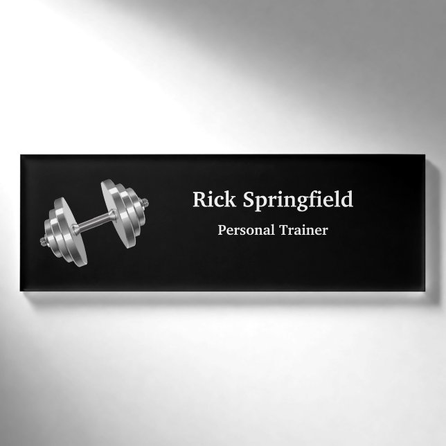 Personal Trainer Classy Barbell Namenschild (Vorderseite)